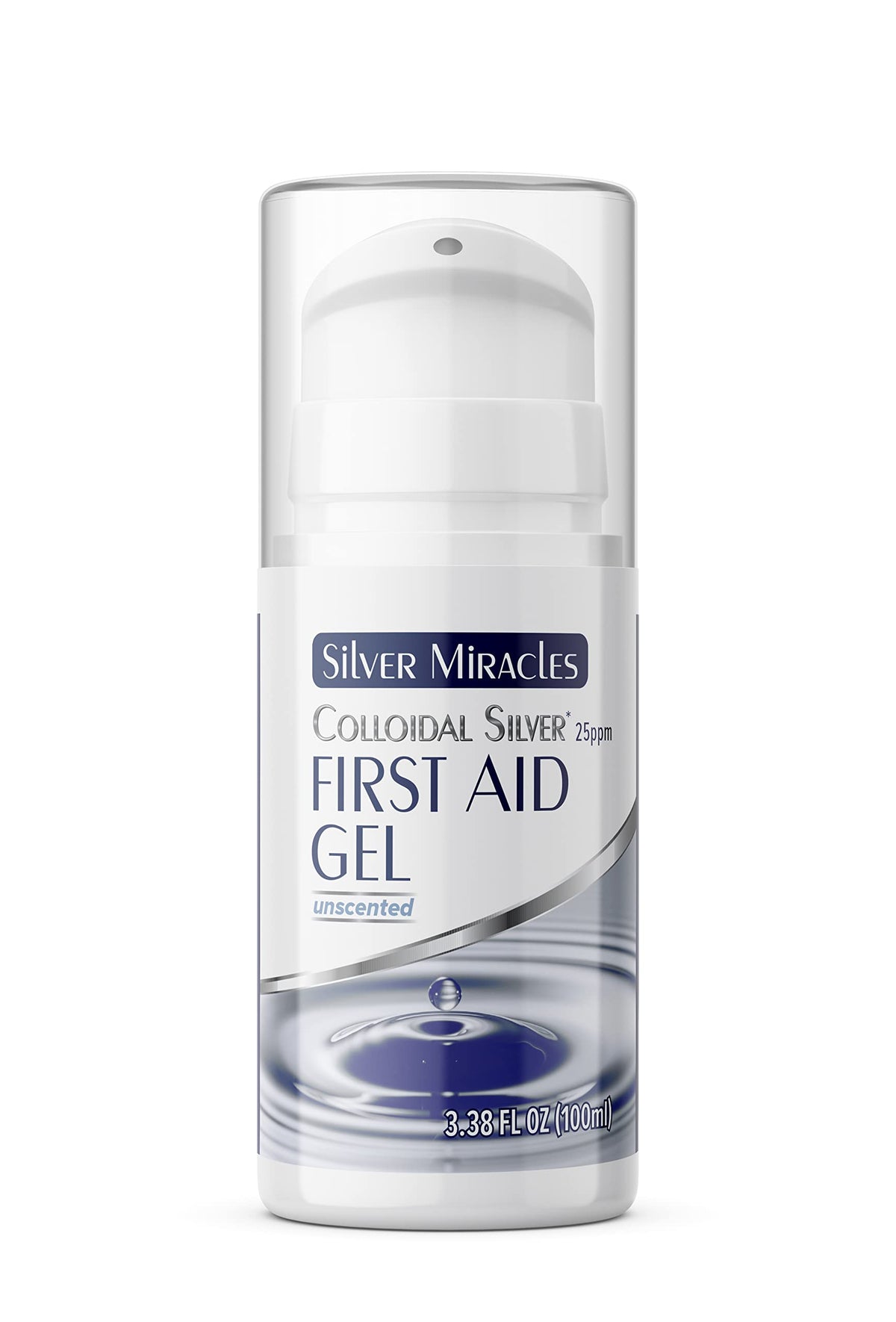 Gel à argent colloïdal Silver Miracles, bouteille sans air, 100 ml