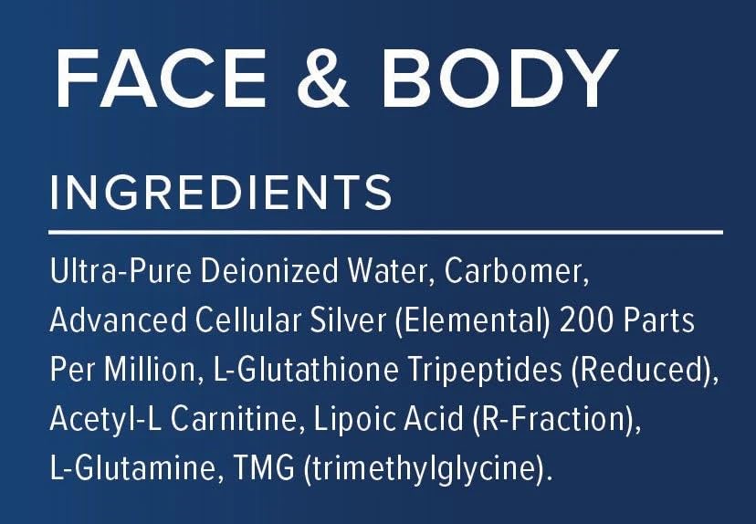 Gel ACS 200 Argent-Glutathion sur un fond neutre