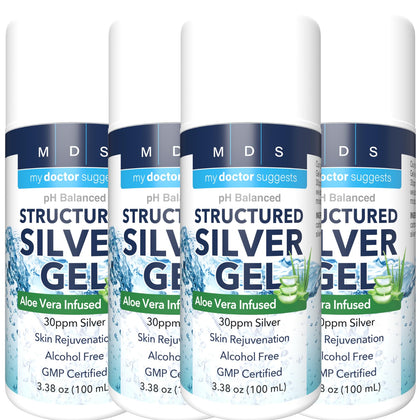 Gel argent colloïdal renforcé 30ppm avec aloe vera, vue de face