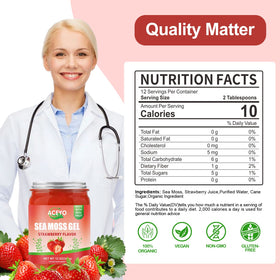 Gel d'Algue Marine ACEYO dans un smoothie avec fraises