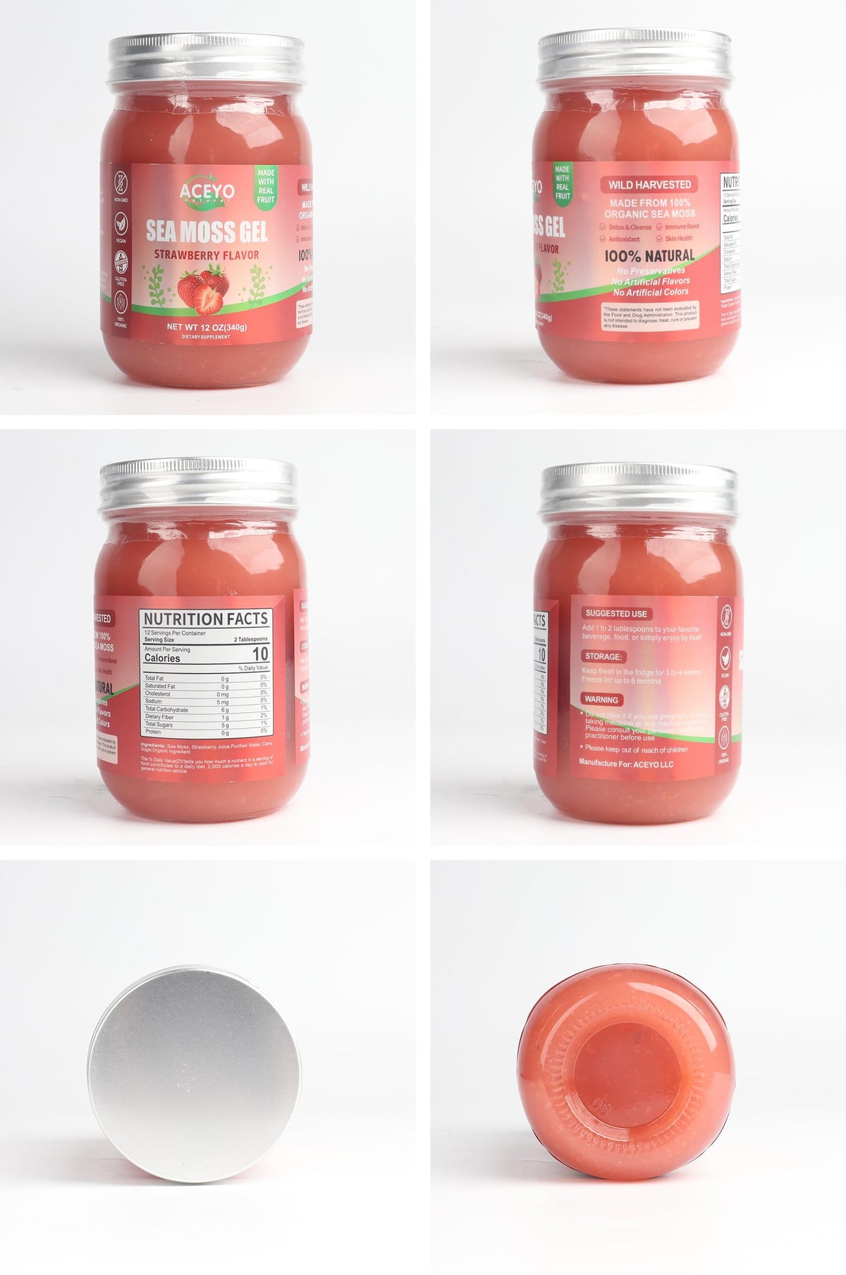 Gel d'Algue Marine ACEYO dans une assiette avec des fruits