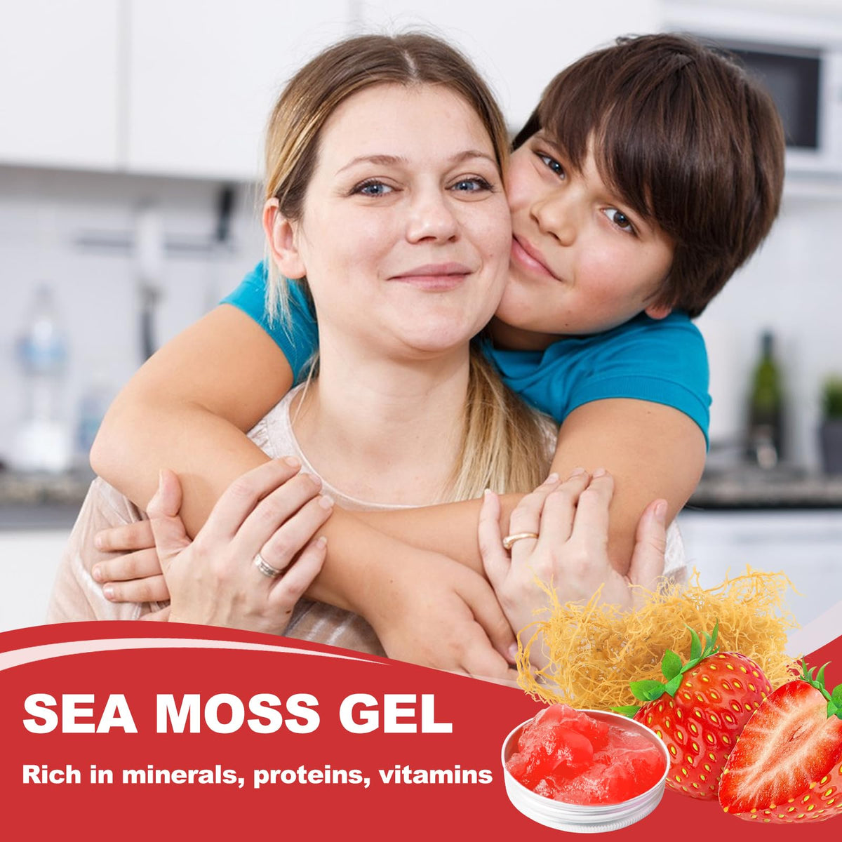 Gel d'Algue Marine Irlandais Saveur Fraise 28oz dans un environnement naturel