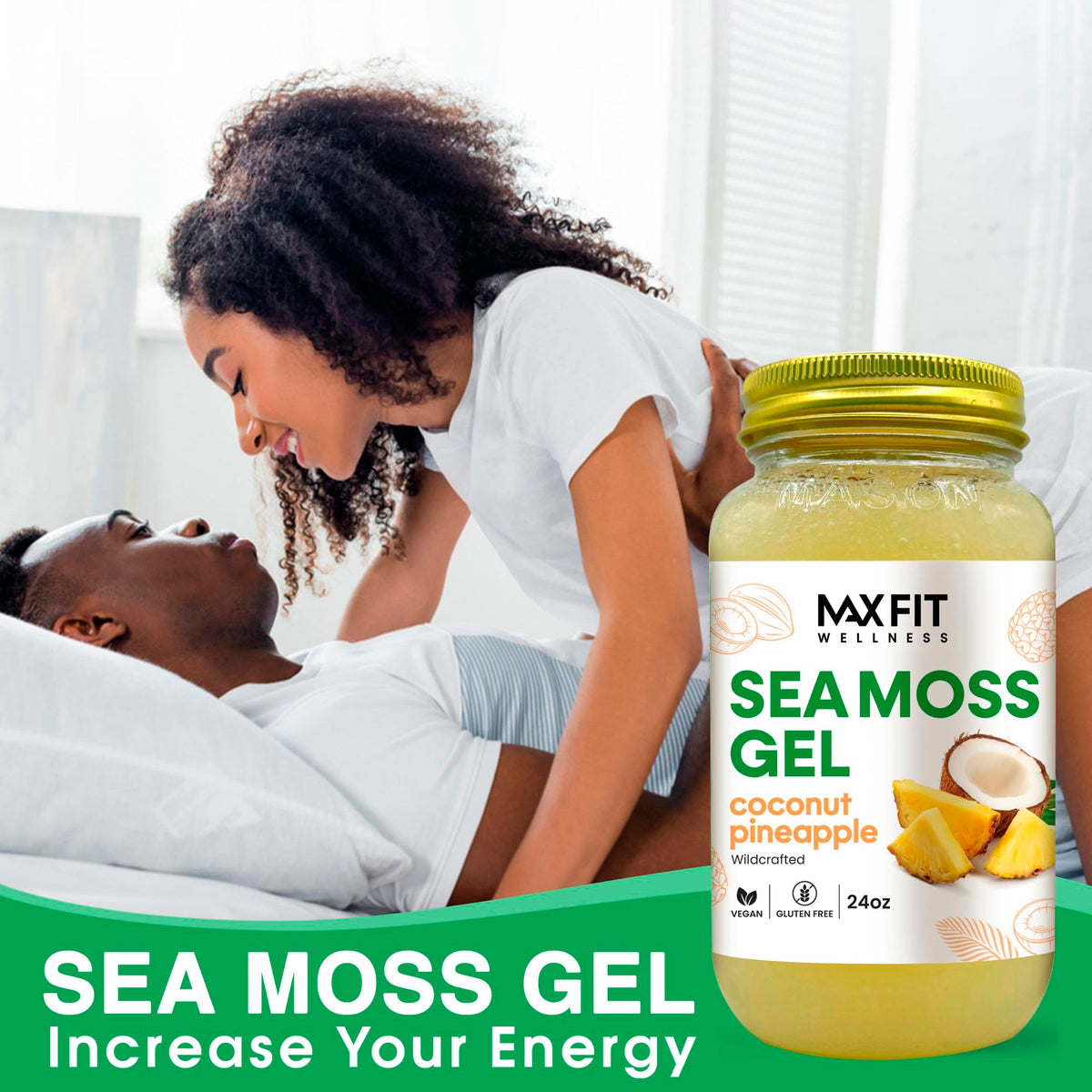 Gel d'algue marine MAX FIT sur une cuillère
