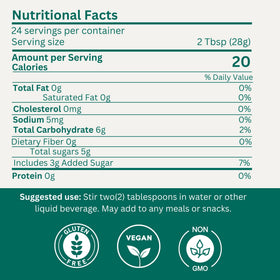 Gel d'Algue Marine Or MAX FIT 24 oz avec étiquette montrant les ingrédients
