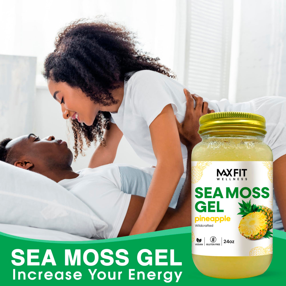Gel d'algues marines MAX FIT sur une salade fraîche