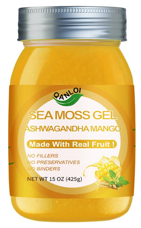 Gel d'algues marines QANLOI 15 oz avec Ashwagandha et Mangue, vue de face