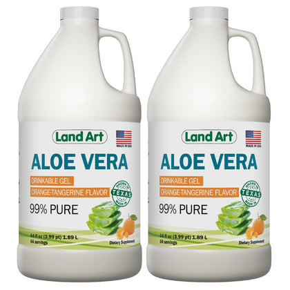 Gel d'Aloe Vera à boire Orange Land Art 64 fl oz vue de face