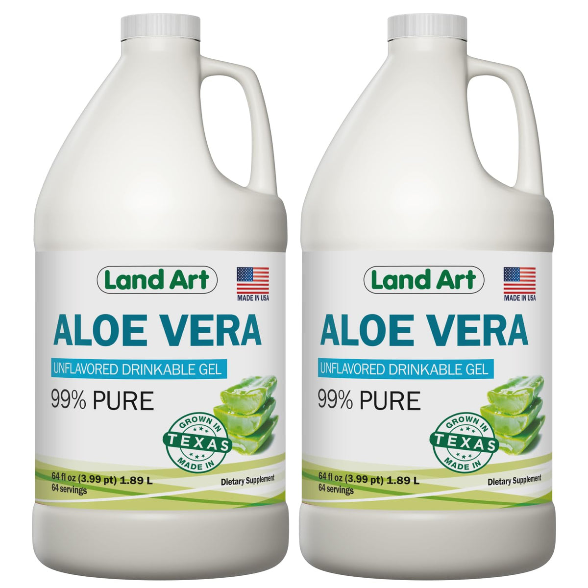 Gel d'Aloe Vera Bio Land Art 64 fl oz vue avant