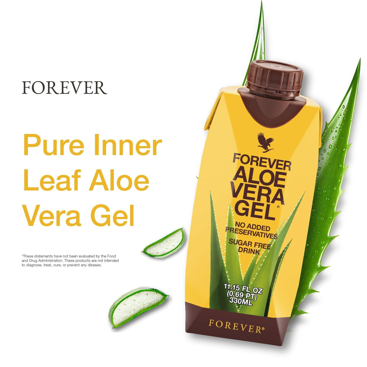 Gel d'aloe vera Forever Living sur une surface en bois