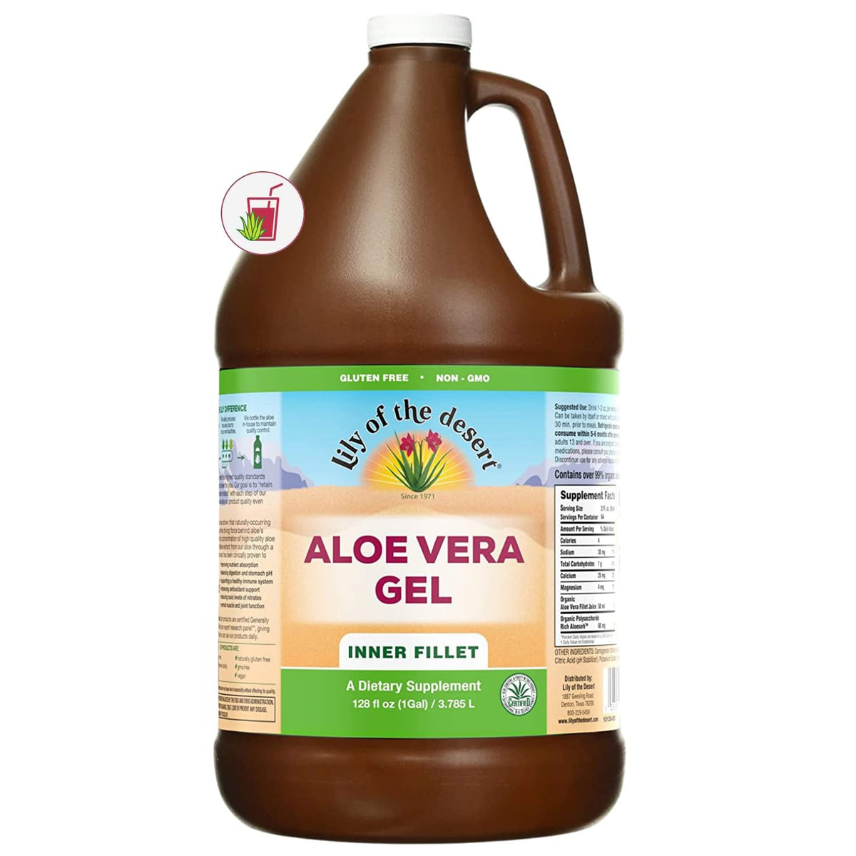 Gel d'aloe vera Lily Of The Desert 128 Fl Oz vue de face