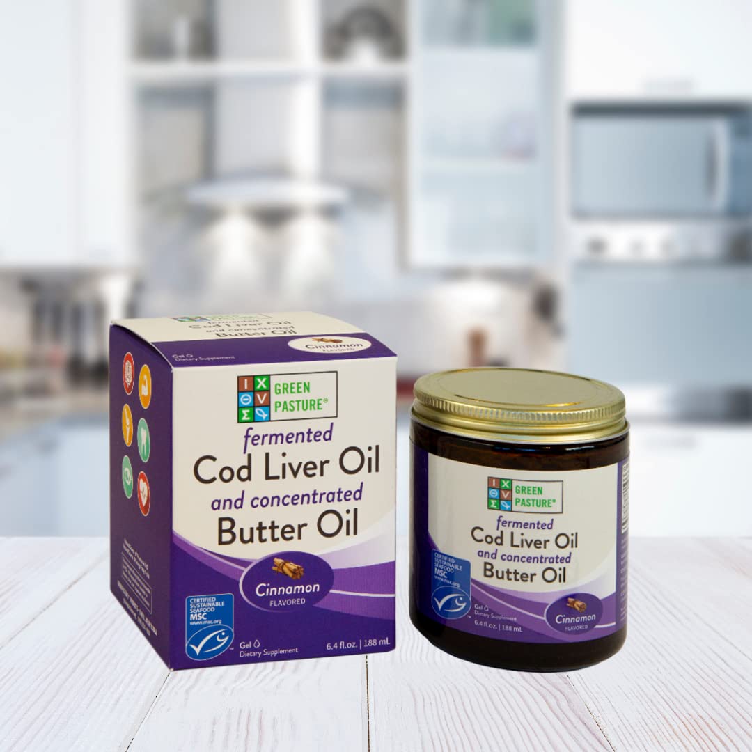 Gel d'huile de foie de morue Green Pasture avec cuillère