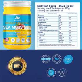 Gel d'Irish Sea Moss BIO VITALICA 12oz côté avec texture de gel