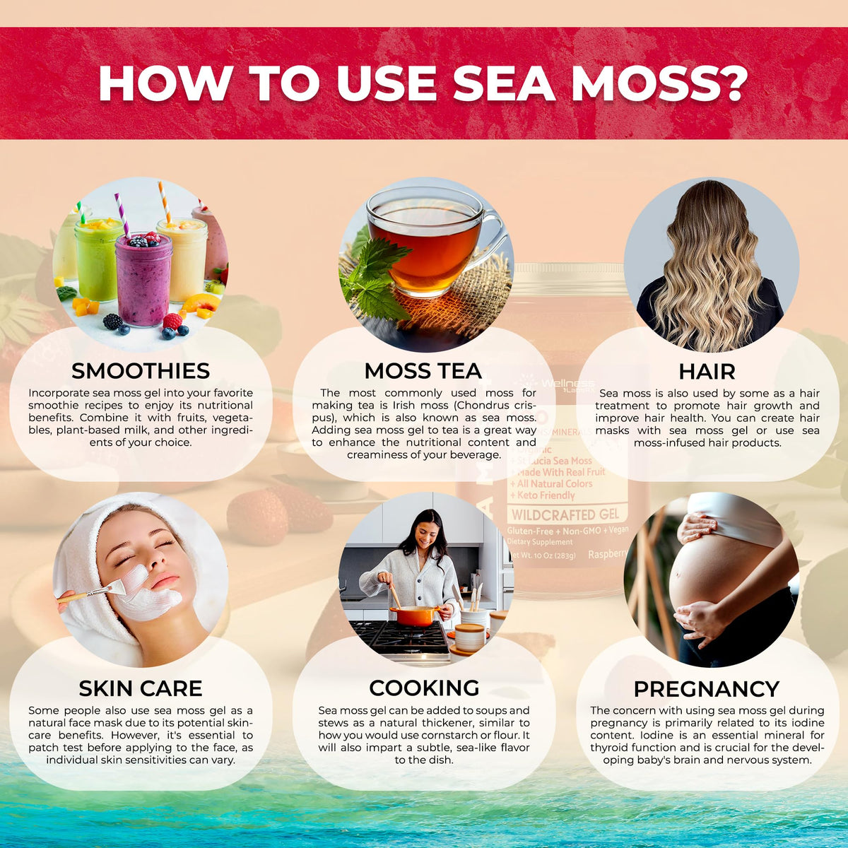 Gel d'Irish Sea Moss WELLNESS LABSRX servi sur un toast
