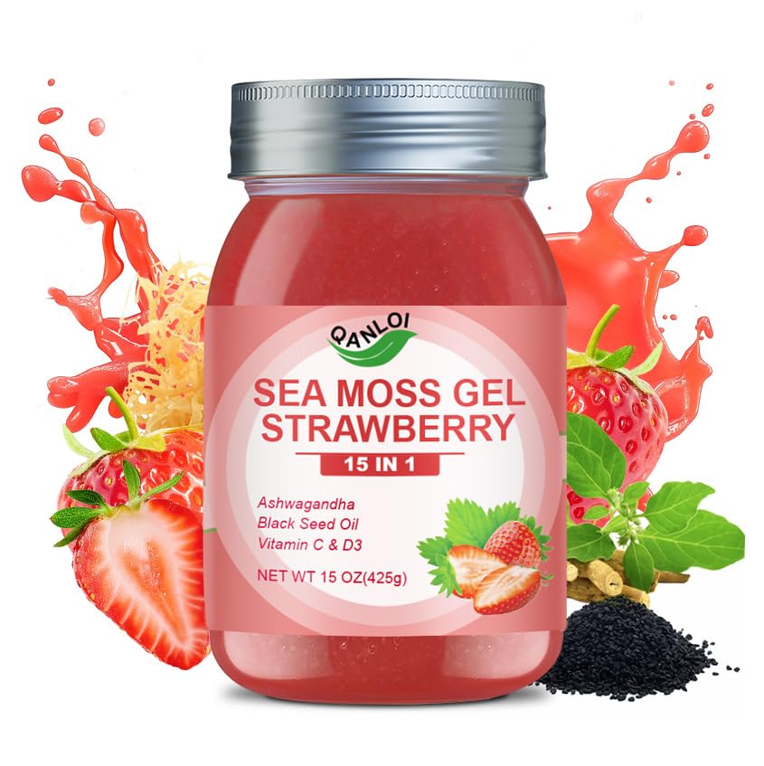 Gel de mousse d'Irlande QANLOI saveur fraise 15oz devant