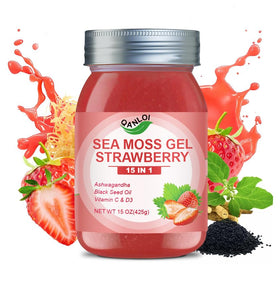 Gel de mousse d'Irlande QANLOI saveur fraise 15oz devant