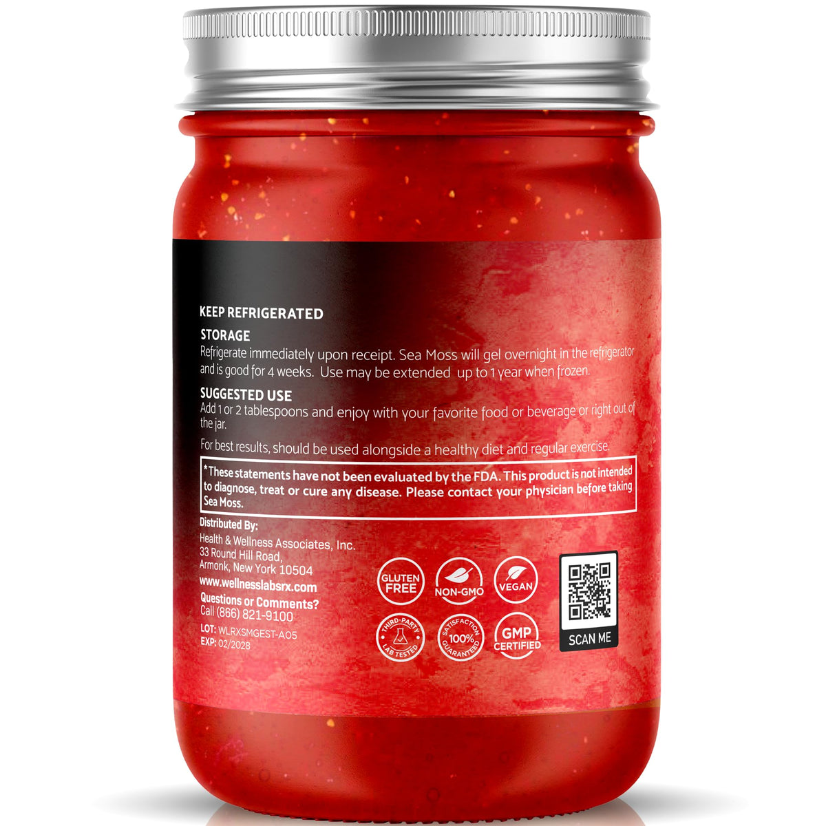 Gel de mousse de mer irlandais WELLNESS LABSRX dans un bol avec des fraises