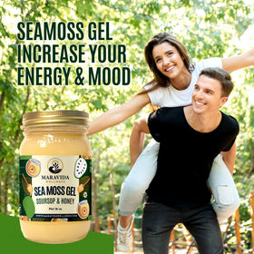 Gel de mousse de mer Maravida Wellness dans un bol avec des ingrédients