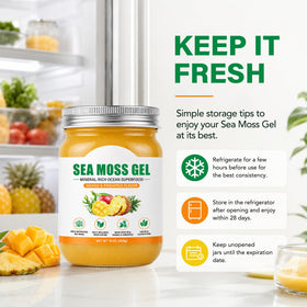Gel de mousse de mer Mariayu dans un smoothie tropical