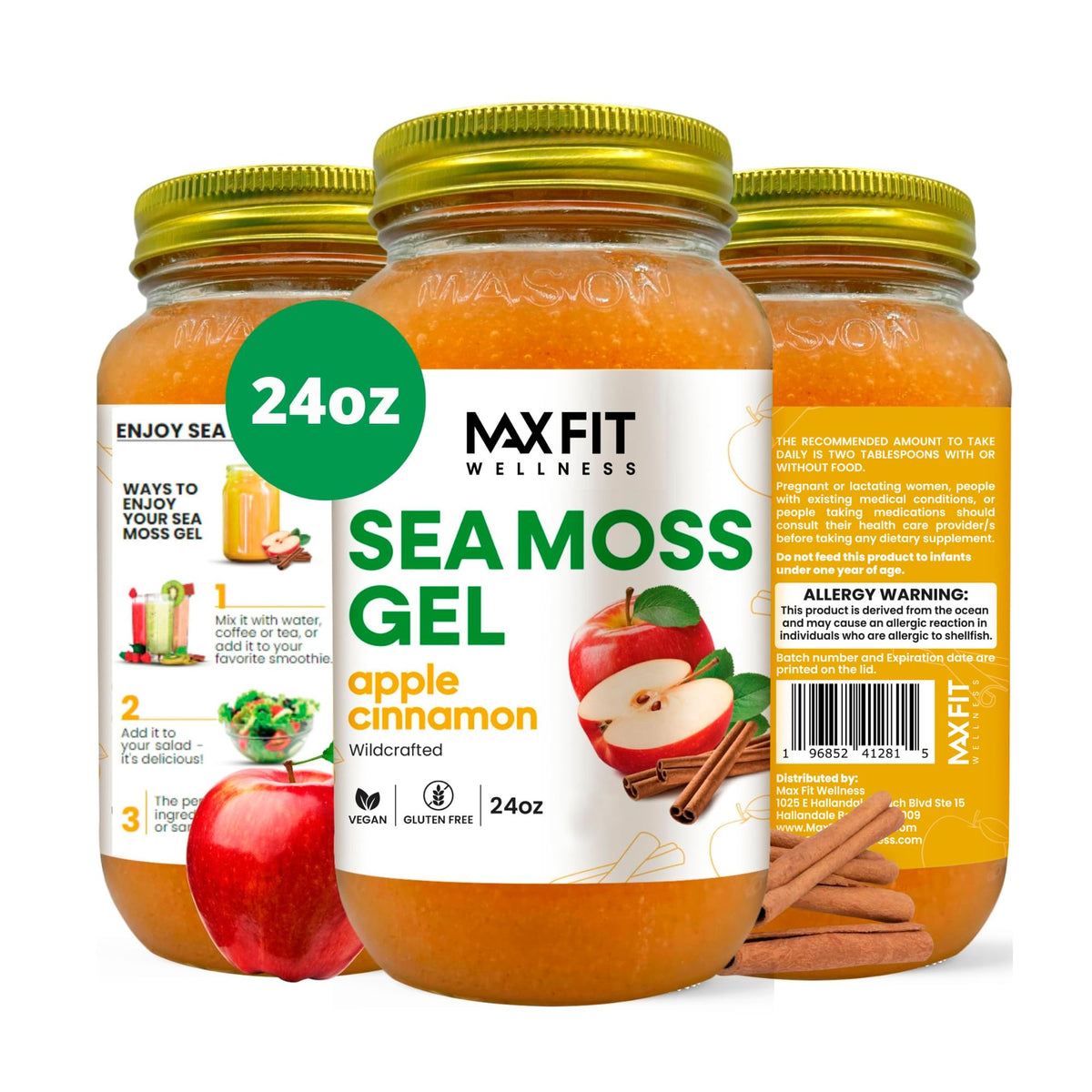 Gel de Mousse de Mer MAX FIT 24oz pot en verre