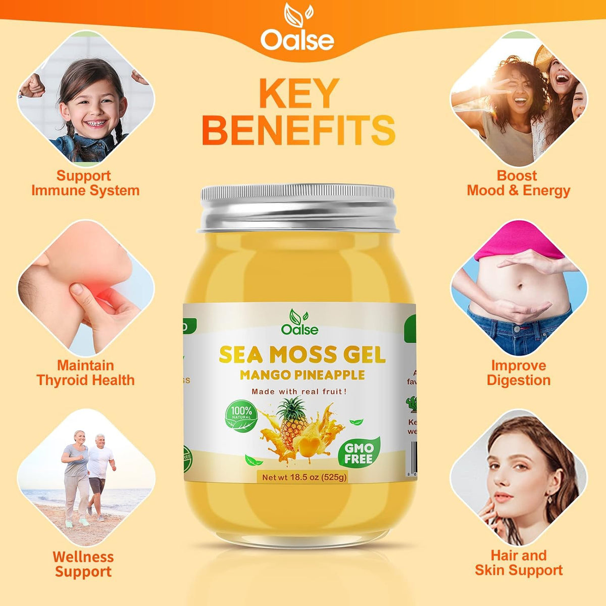 Gel de mousse de mer OALSE avec cuillère pour dosage