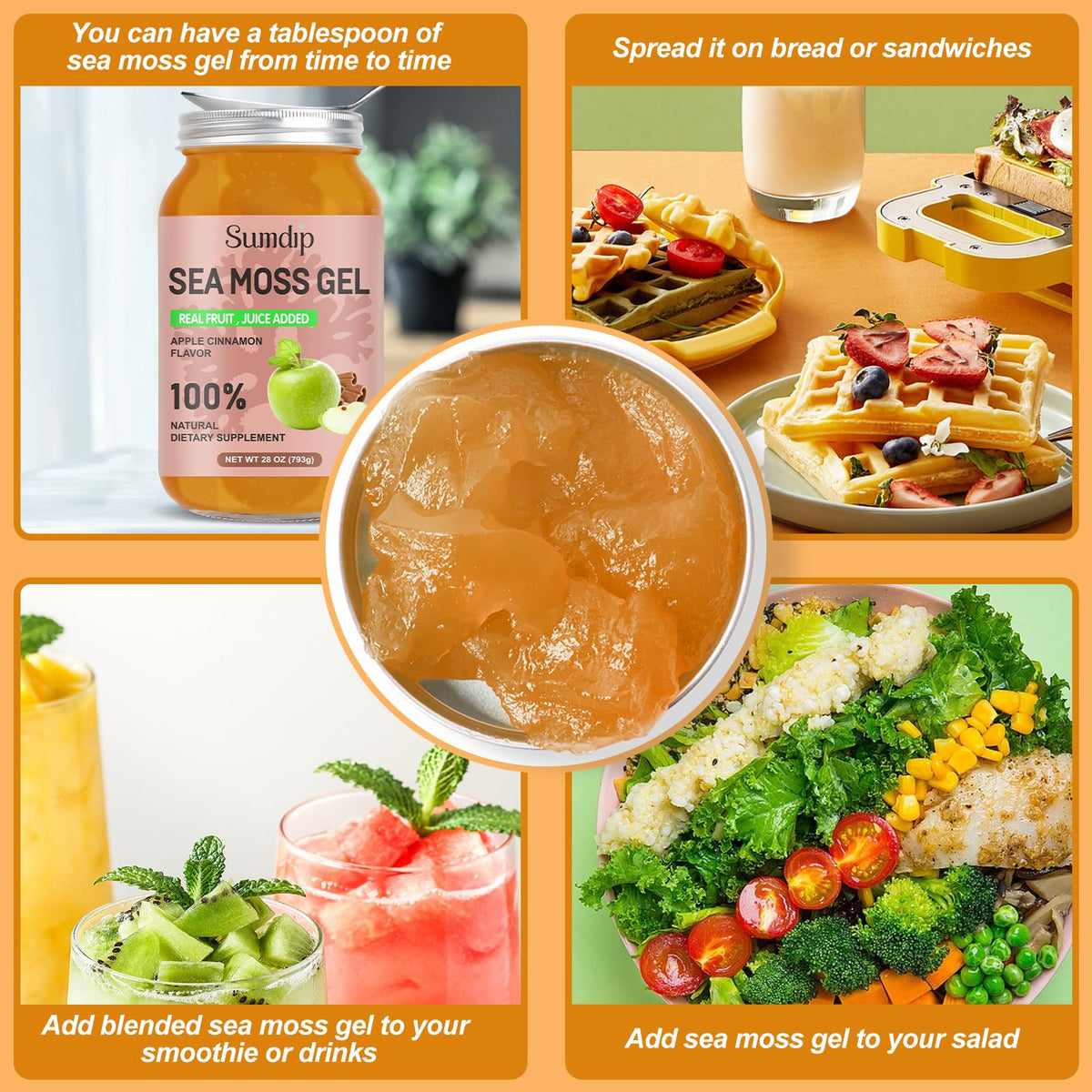 Gel de mousse de mer SumDIP avec cuillère pour dosage