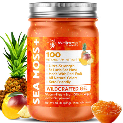 Gel de mousse marine irlandaise WELLNESS LABSRX au goût de Pomme Ananas, vue avant