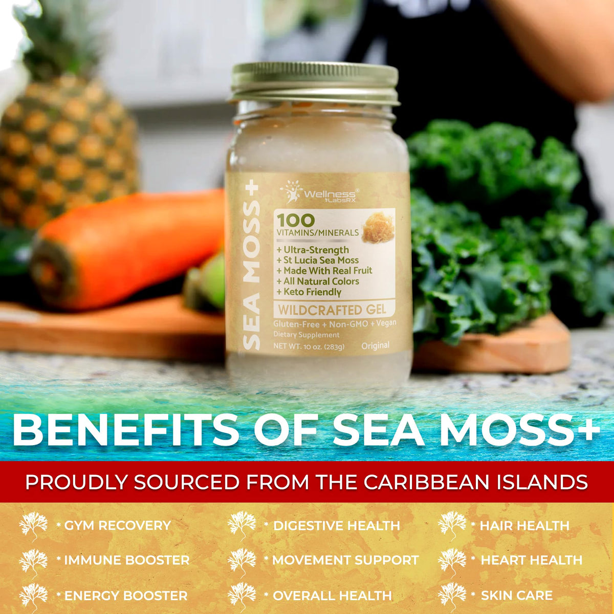Gel de mousse marine WELLNESS LABSRX avec des ingrédients naturels