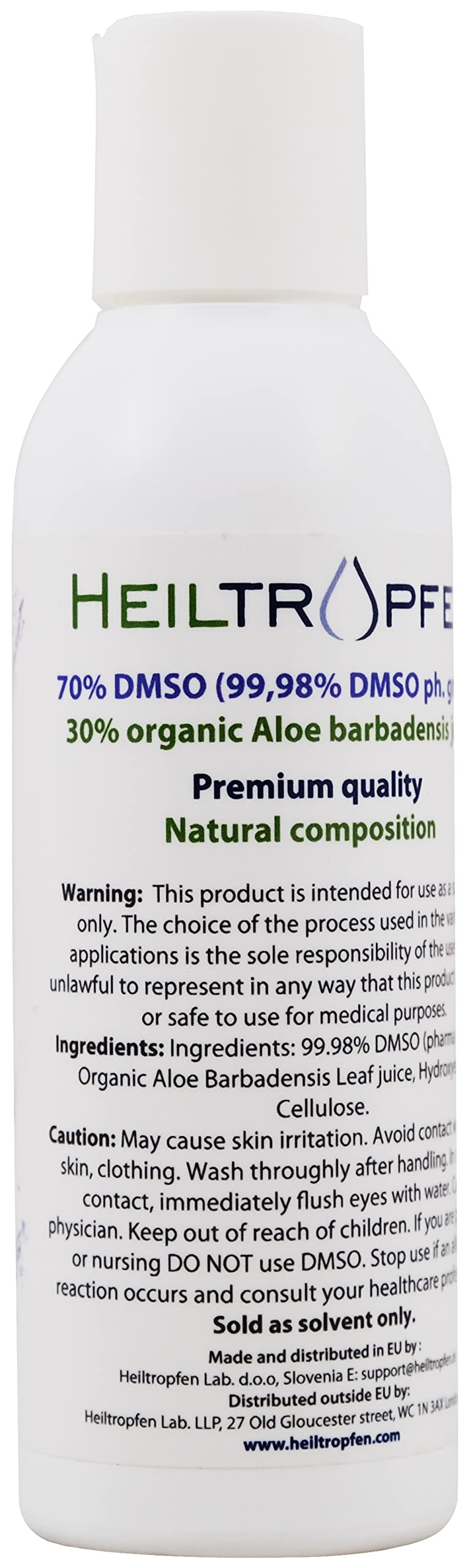 Gel DMSO Heiltropfen sur une surface en bois