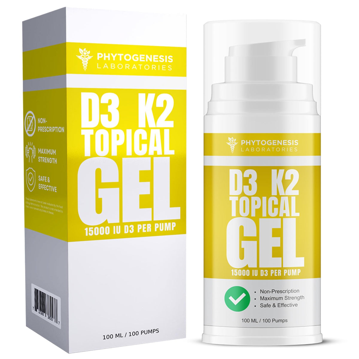 Gel Topique Vitamine D3 K2 ANDROGENESIS 410 mcg 168g vue avant