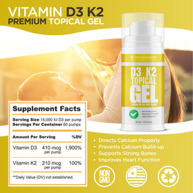 Gel Topique Vitamine D3 K2 ANDROGENESIS sur une surface plane