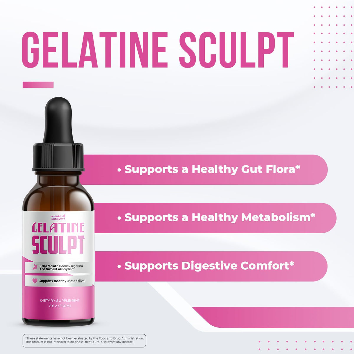 Gelatine Sculpt flacon avec pipette et étiquettes détaillées