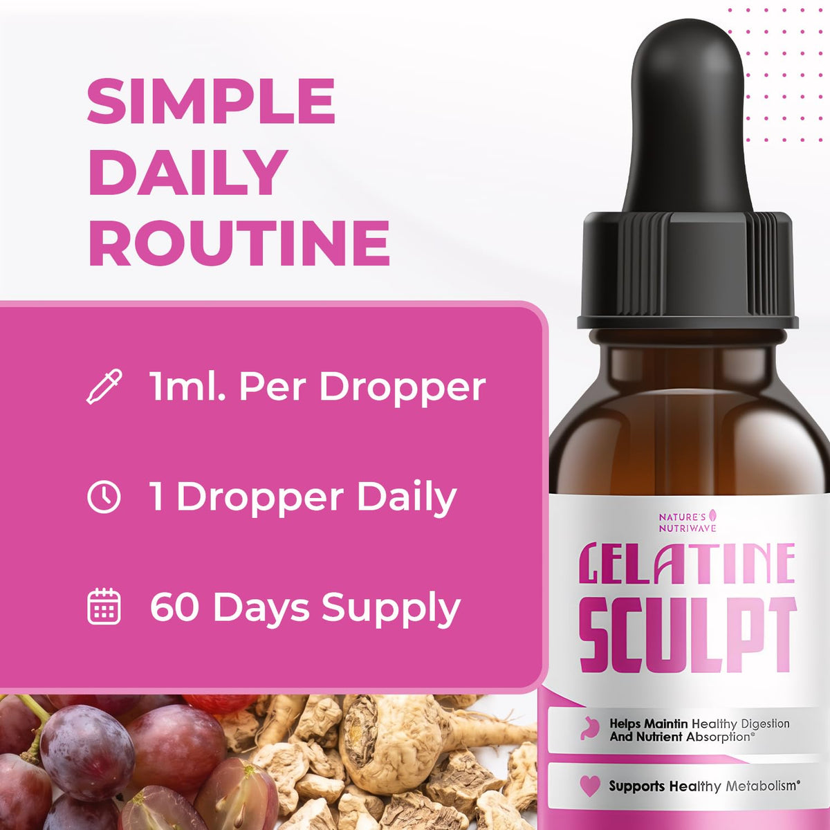 Gelatine Sculpt flacon sur fond blanc