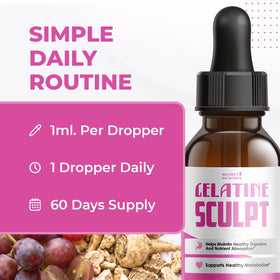 Gelatine Sculpt flacon sur fond blanc