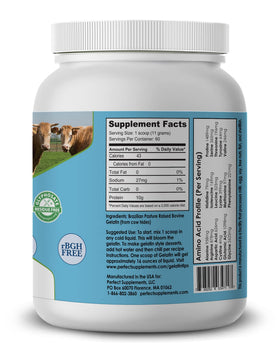Gelée bovine Perfect Supplements 771g en poudre sur une cuillère