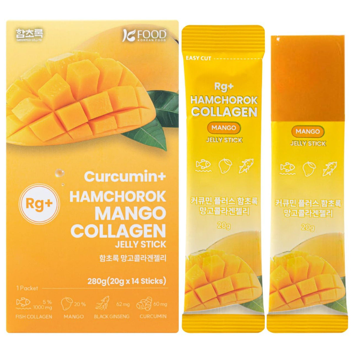 Gelée de collagène à la mangue HAMCHOROK, stick de 20g avec emballage compact