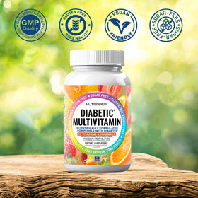 Gélifiées NutraPep Multivitamines 181g sur une table avec des fruits
