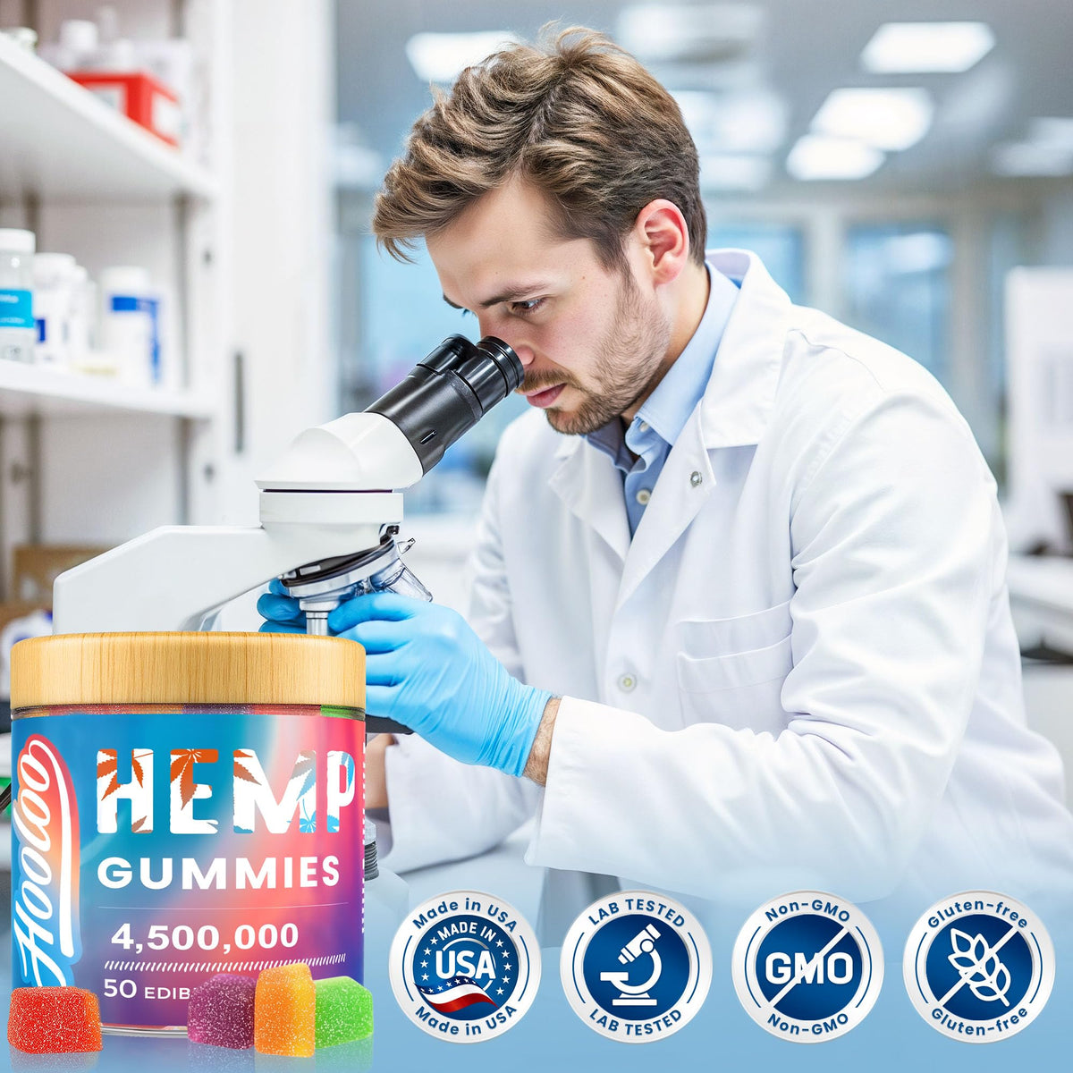 Gélifiés au Chanvre HOOLOO cube bleu saveur myrtille