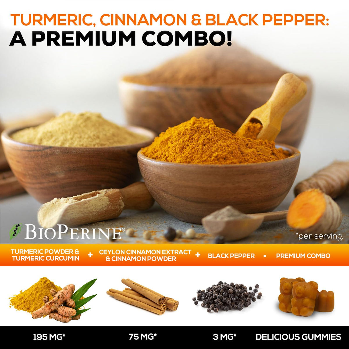 Gélifiés au curcuma Nature's Nutrition avec ingrédients naturels