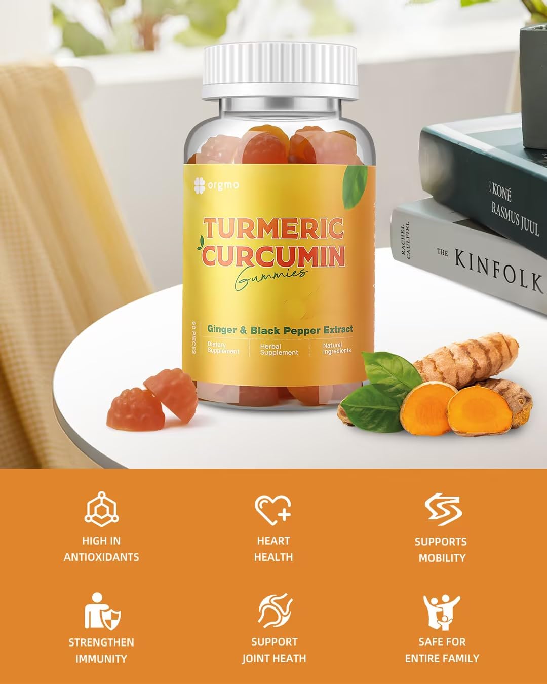 Gélifiés au curcuma ORGMO, vue de l'arrière avec ingrédients