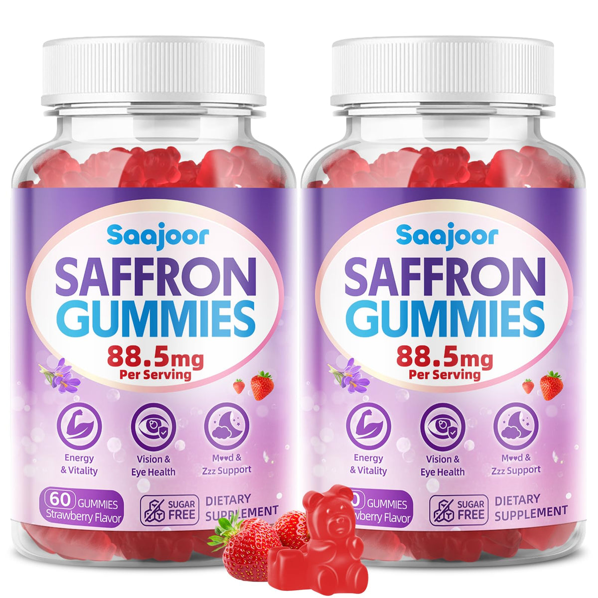 Gélifiés au Safran Saajoor en flacon, vue avant