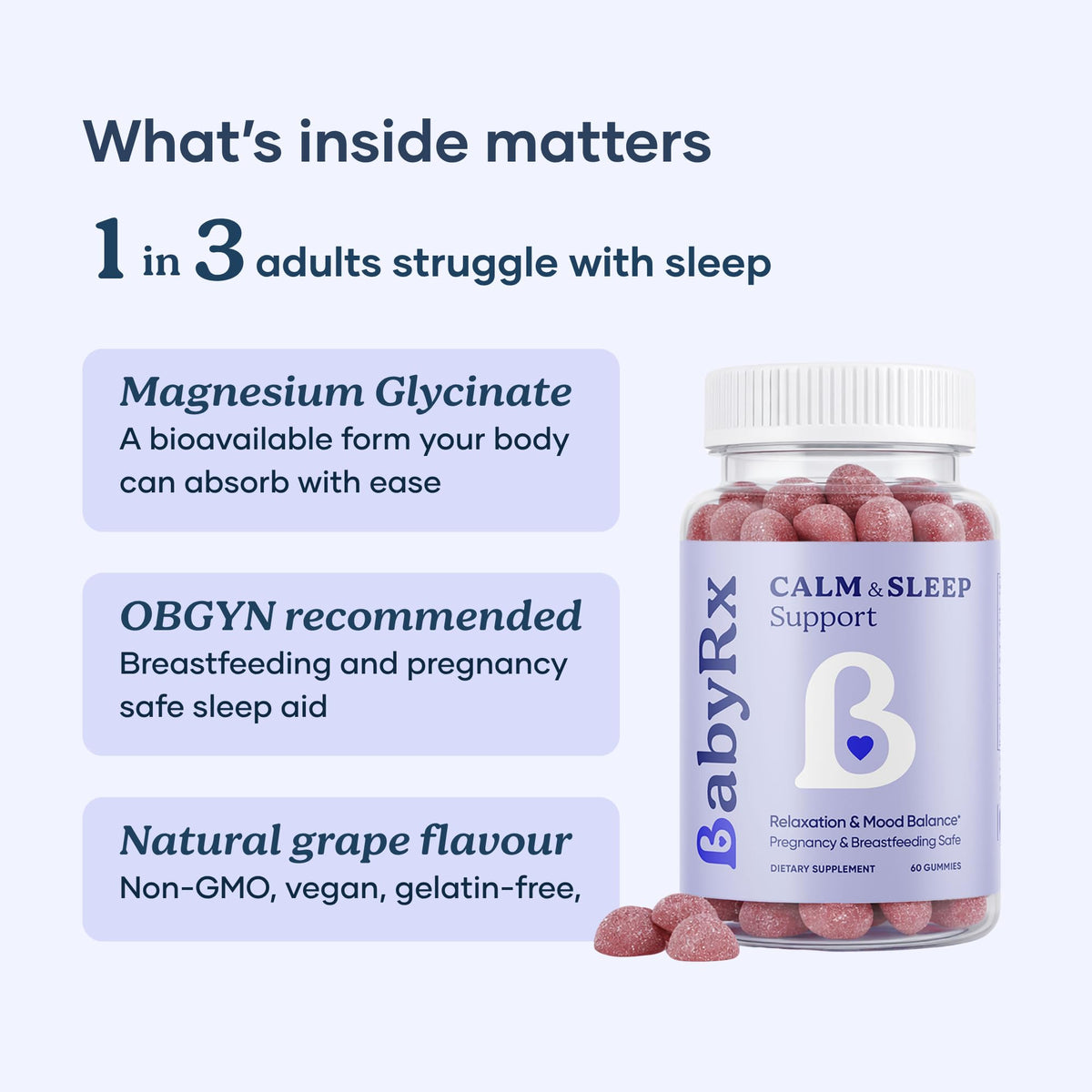 Gélifiés BabyRx avec d'autres compléments alimentaires