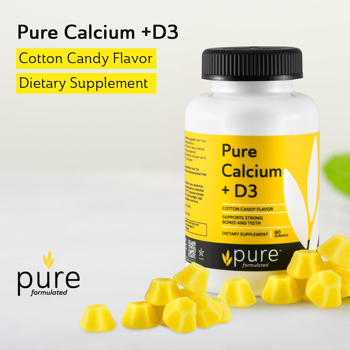Gélifiés de Calcium Végétal avec Vitamine D3, prise quotidienne