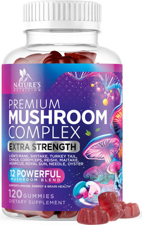 Gélifiés de champignons Nature's Nutrition 12 en 1 vue de face