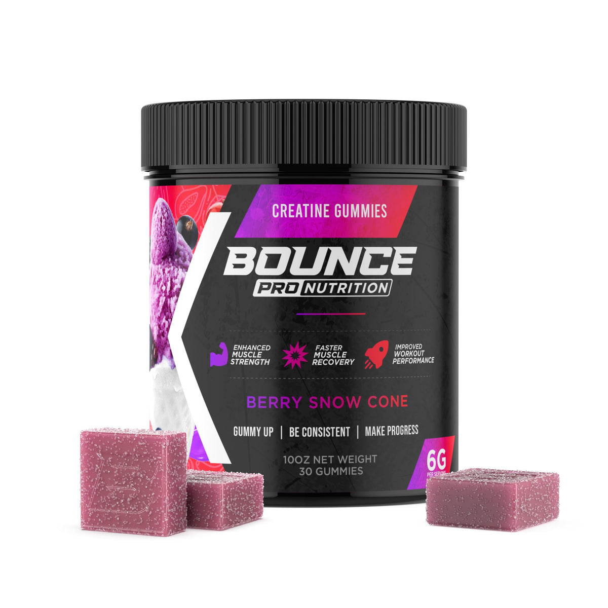 Gélifiés de créatine monohydrate Bounce Pro 30ct vue de face