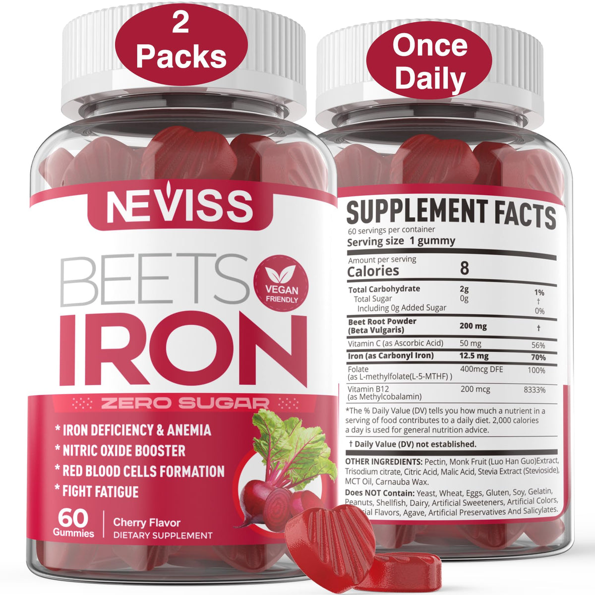 Gélifiés de fer NEVISS cerise en pot de 422g
