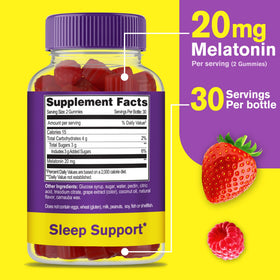 Gélifiés de mélatonine WellYeah 20mg, paquet arrière