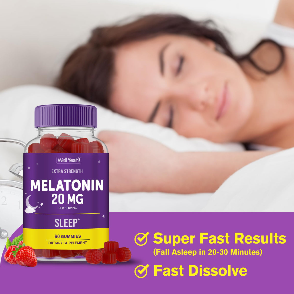 Gélifiés de mélatonine WellYeah 20mg, prise en main