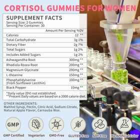 Gélifiés Hudetex Cortisol sur une table avec une tasse de thé