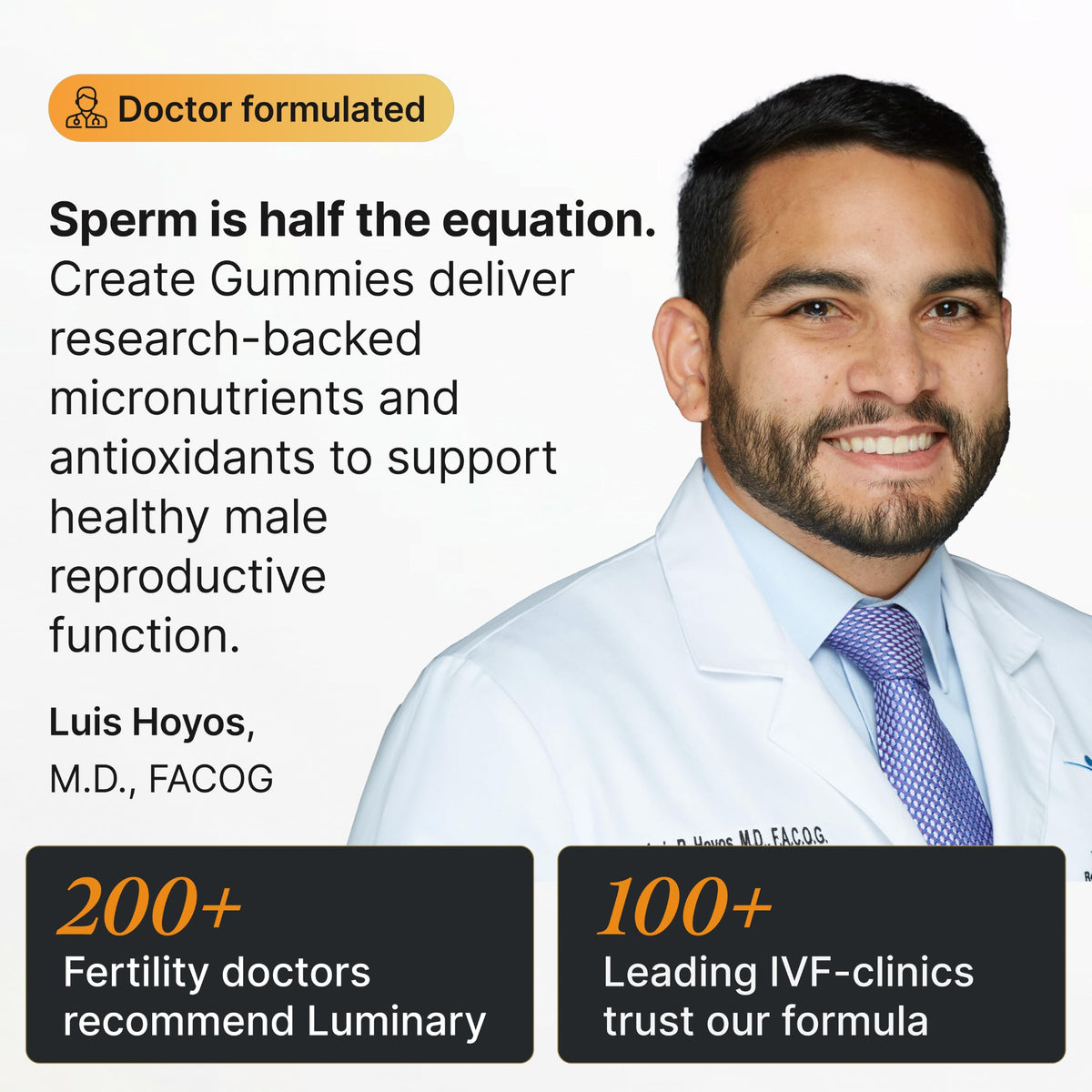 Gélifiés Luminary Vitamins Create pour Hommes, boîte de côté