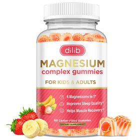 Gélifiés magnésium dilib 60 gummies saveur banane et fraise vue de face